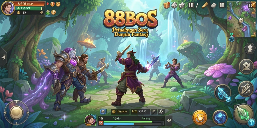 Tangkapan layar yang menunjukkan aksi seru dalam permainan <strong>88BOS</strong> saat menjelajahi dunia fantasi.