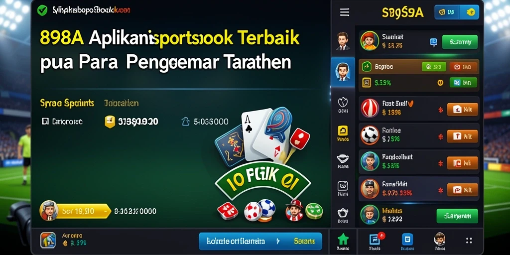Tampilan antarmuka 898A menampilkan taruhan olahraga secara langsung.