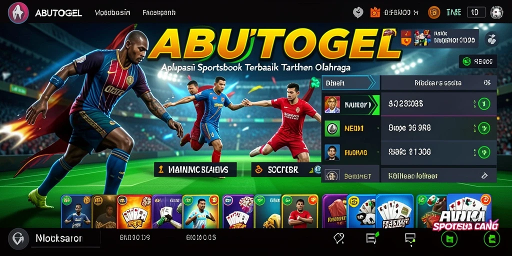 Tampilan antarmuka ABUTOGEL dengan berbagai pilihan taruhan olahraga.