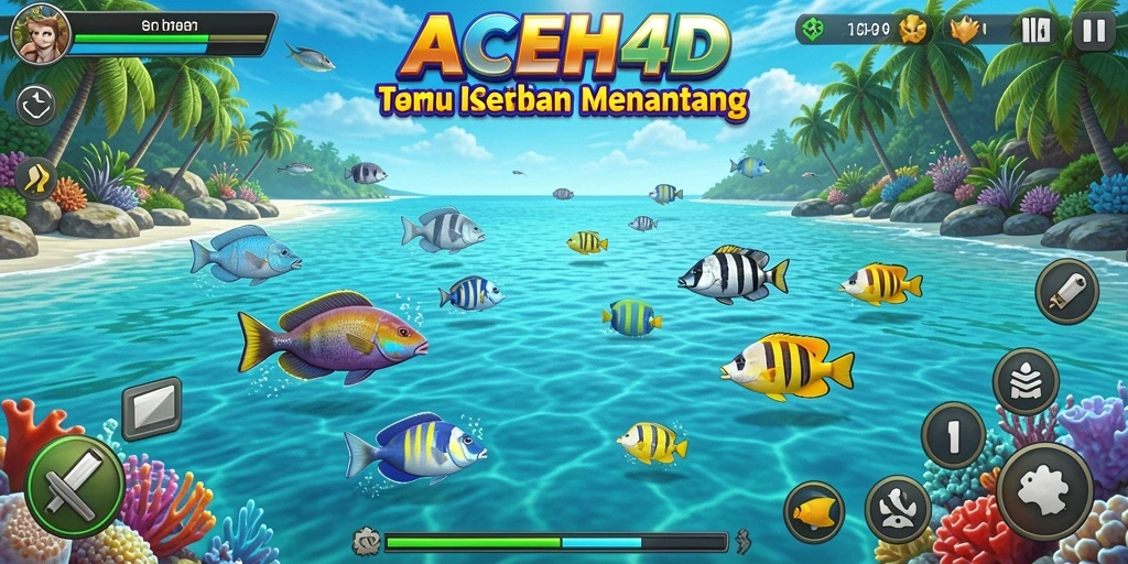 Tampilan gameplay ACEH4D yang seru saat menangkap ikan.