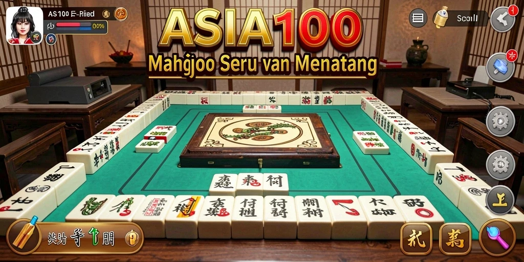 Screenshot ASIA100 menampilkan permainan Mahjong yang seru dan kompetitif.