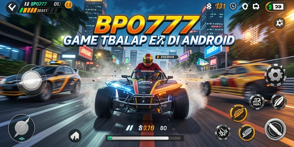 Tampilan utama BPO777 dengan aksi balap yang mendebarkan.
