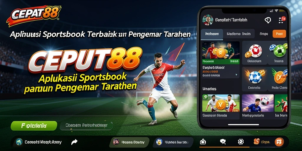 Screenshot utama CEPAT88 menampilkan antarmuka taruhan olahraga yang menarik.