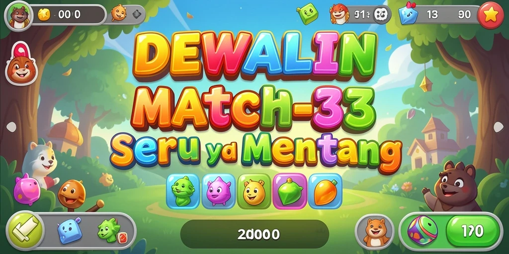 Screenshot gameplay DEWALIN menampilkan keseruan mencocokkan elemen.