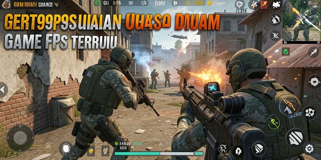 Screenshot GIM999 menampilkan aksi FPS yang mendebarkan dan grafis yang mengagumkan.