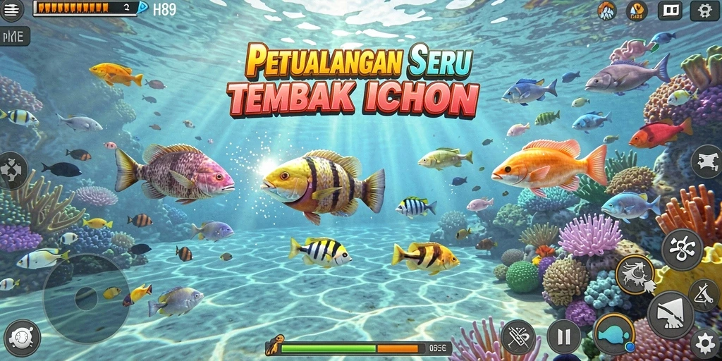 Gameplay menarik dalam H89 dengan berbagai jenis ikan dan senjata.