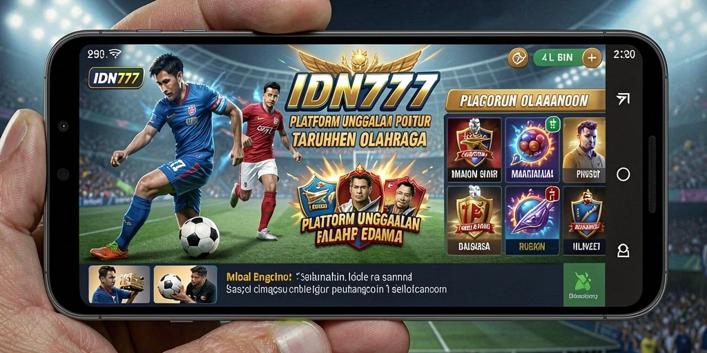 Screenshot IDN777 menampilkan tampilan antarmuka taruhan olahraga.