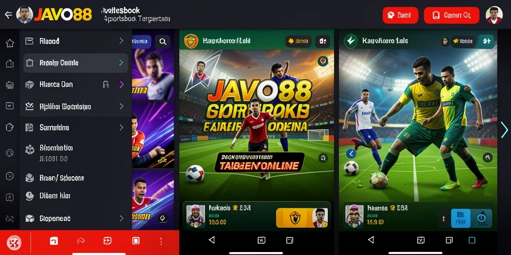 Screenshot utama JAVO88 yang menampilkan fitur taruhan olahraga.