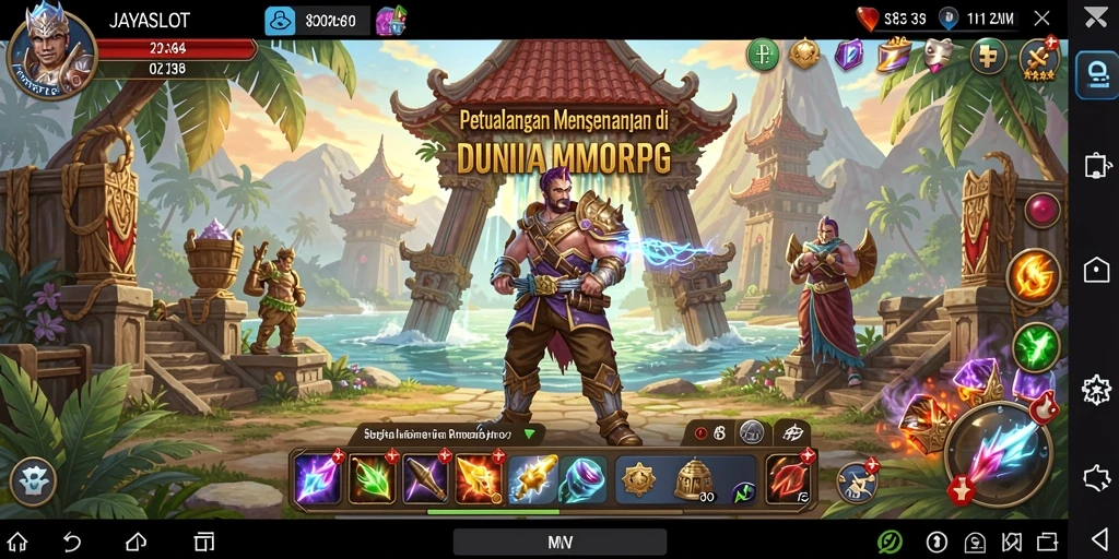 Screenshot utama JAYASLOT menampilkan aksi pertarungan seru di dunia MMORPG.