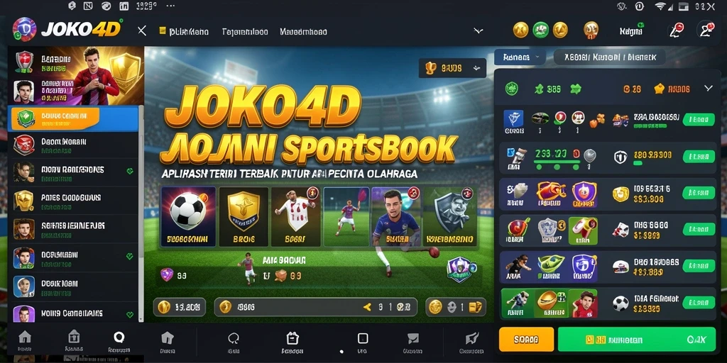 Tampilan menarik dan gameplay mudah pada aplikasi JOKO4D Sportsbook.