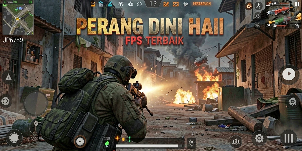 Tampilan gameplay mendebarkan di tengah pertempuran sengit JP6789.