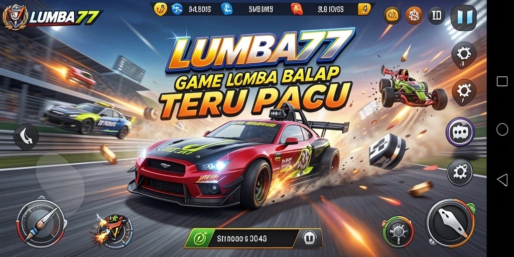Tangkapan layar gameplay LUMBA77 dengan aksi balapan yang mendebarkan.