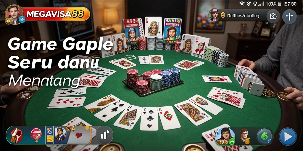 Tampilan gameplay seru Gaple di MEGAVISA88.