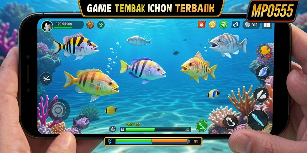 Tampilan gameplay MPO555 dengan aksi tembak ikan yang seru.