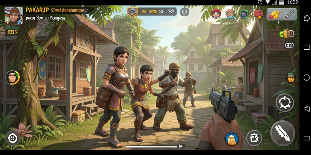 Screenshot PAKARJP menunjukkan gameplay simulasi yang interaktif dan menarik.
