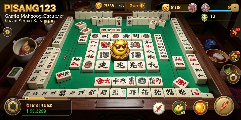 Tampilan gameplay PISANG123 dengan desain Mahjong yang memukau.