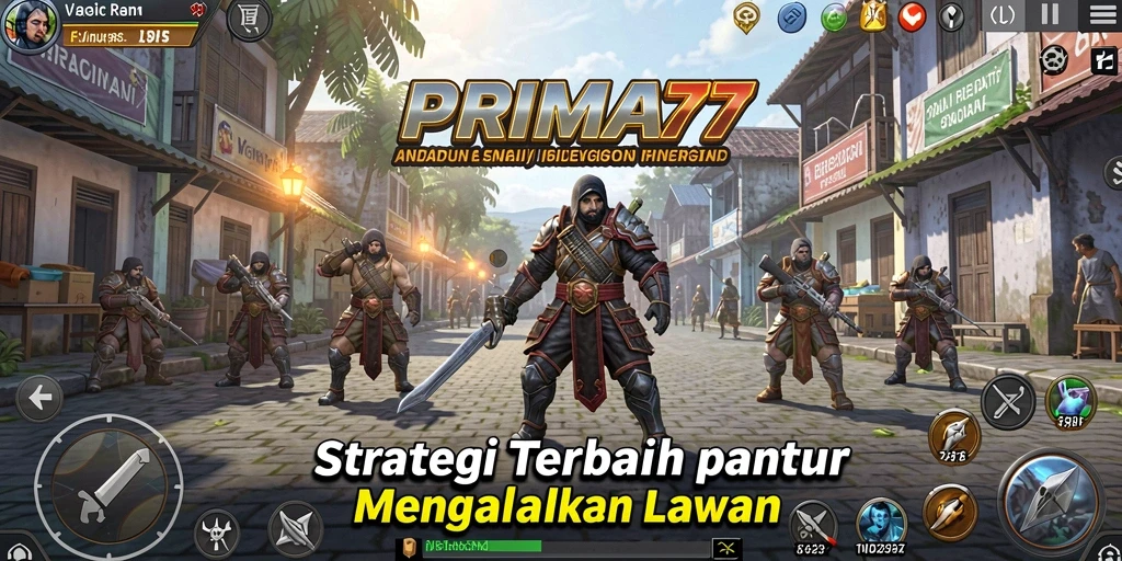 Tangkapan layar gameplay mendebarkan dari PRIMA77, menampilkan aksi takti.
