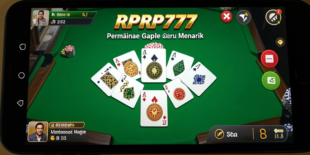 Tampilan utama gameplay Gaple yang menegangkan di RPRP777.