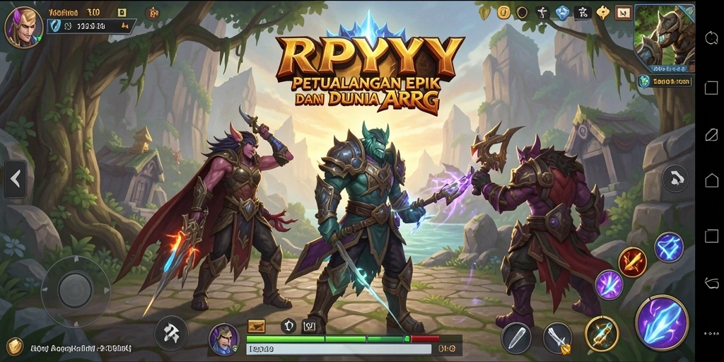 Tampilan menarik dari gameplay ARPG di RPYYY.