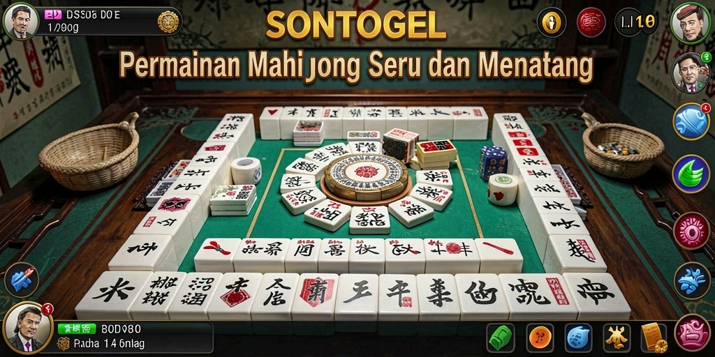 Tampilan menarik dari gameplay Mahjong di SONTOGEL.