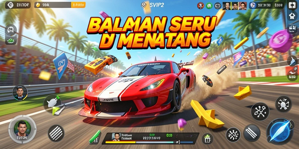 Gameplay seru dan menantang di SVIP2 dengan kendaraan berkecepatan tinggi.