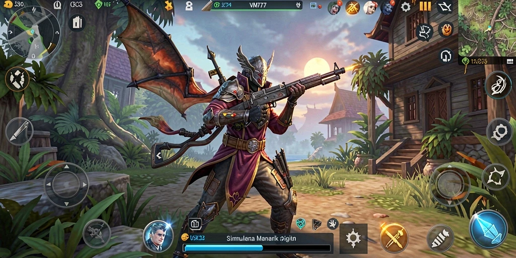 Screenshot gameplay VM777 menampilkan aksi simulasi yang penuh tantangan.