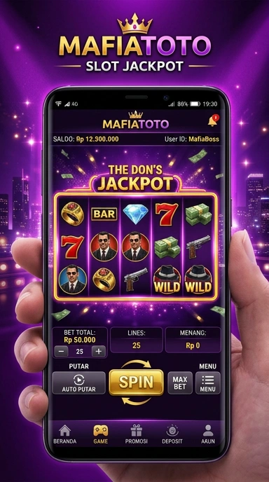 Tampilan antarmuka pengguna aplikasi mafiatoto yang modern.